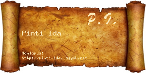 Pinti Ida névjegykártya